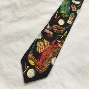 1991 Addiction Golf Themed Men’s Tie All Silk Made In USA